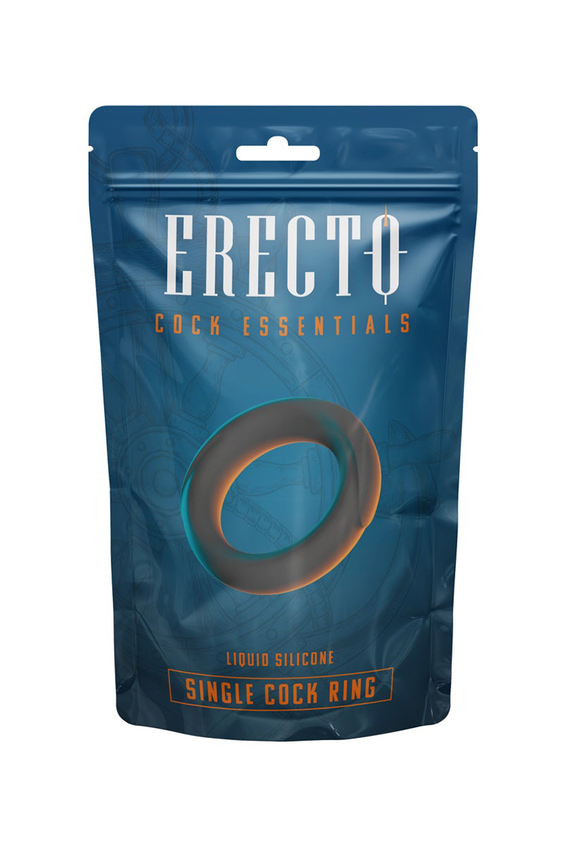 Cockring pénien minimaliste en silicone liquide noir Erecto