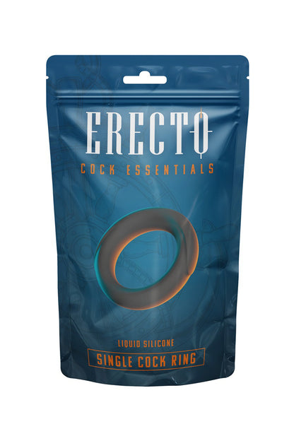 Cockring pénien minimaliste en silicone liquide noir Erecto