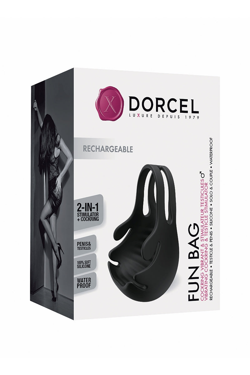 Cockring vibrant rechargeable 2 en 1 Fun Bag Dorcel