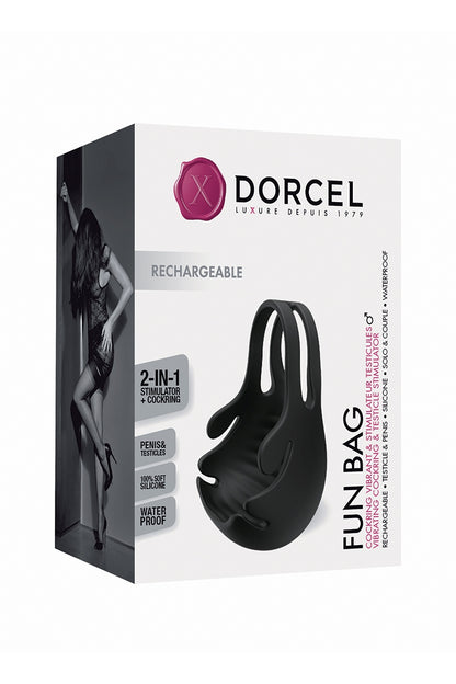 Cockring vibrant rechargeable 2 en 1 Fun Bag Dorcel
