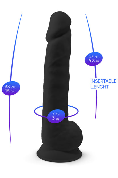 Gode réaliste XXL double densité Model 1 noir SilexD