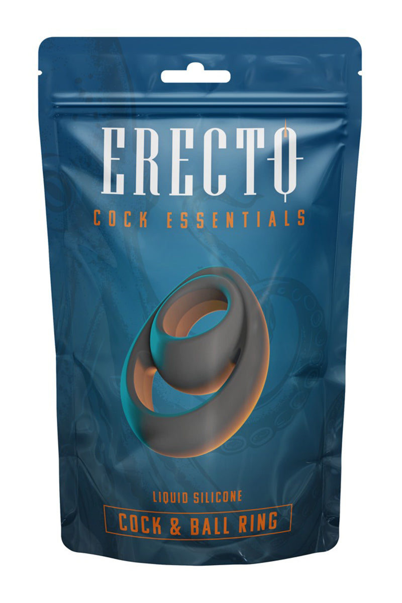 Cockring double en goutte avec pointe clitoridienne noir Erecto