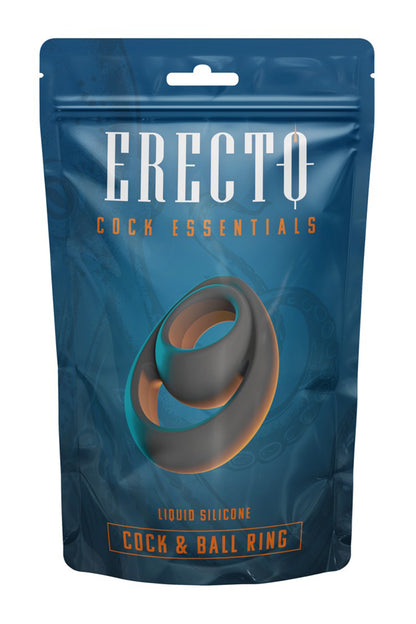 Cockring double en goutte avec pointe clitoridienne noir Erecto