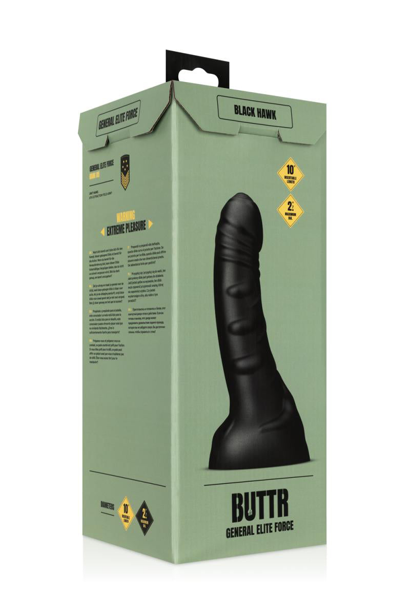 Gode XXL courbé texturé Black Hawk BUTTR