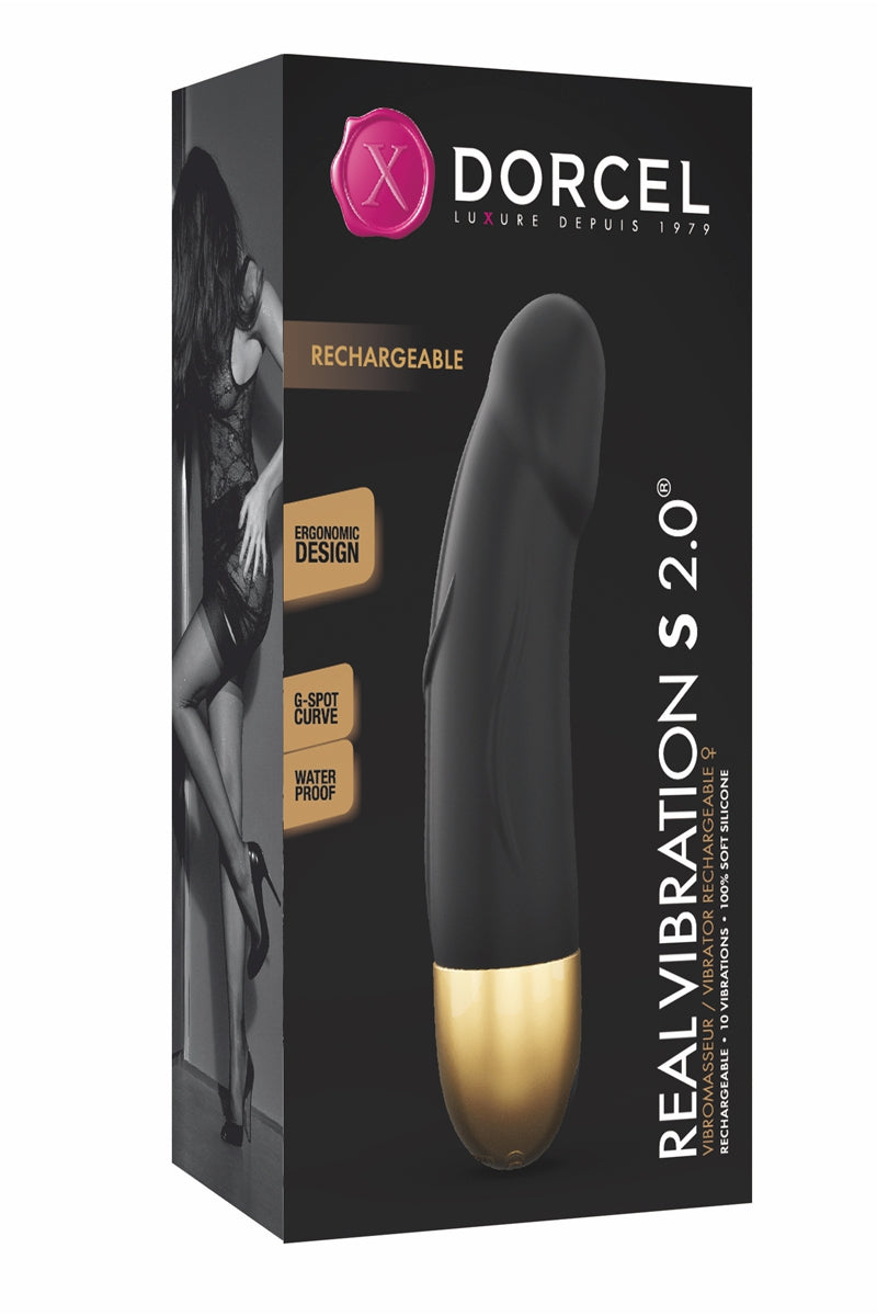 Vibromasseur point G Real Vibration S 2.0 noir et doré Dorcel