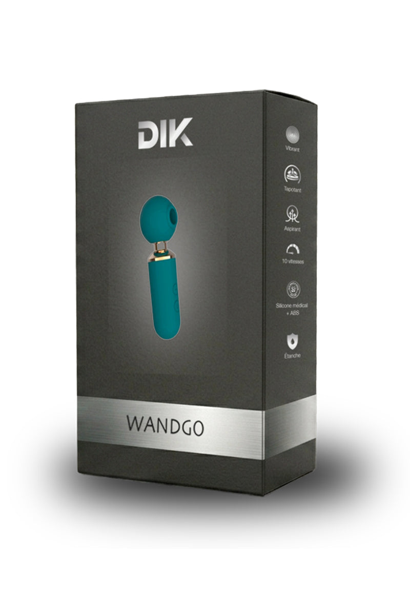 Stimulateur clitoridien mini wand 3 en 1 Wandgo vert DIK