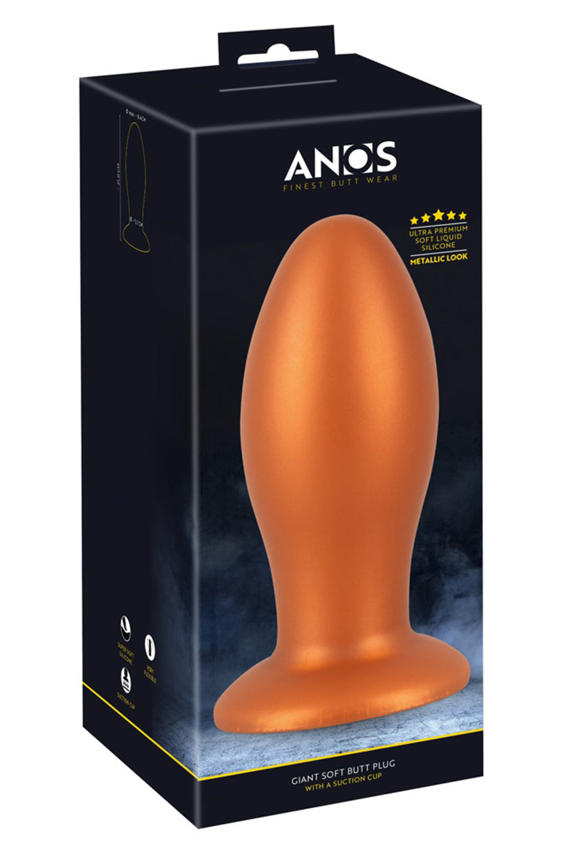 Plug anal XXL en silicone liquide à ventouse Anos