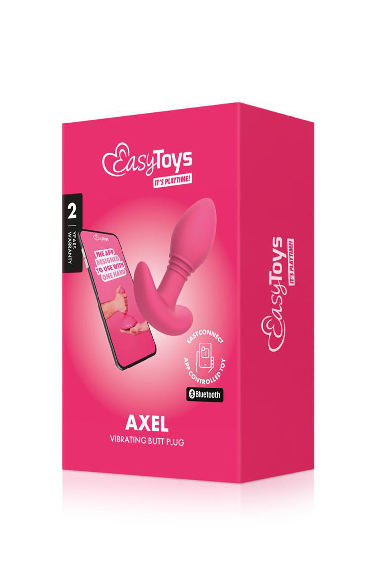 Plug anal vibrant connecté en silicone Axel rose EasyConnect