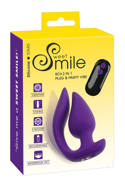 Plug vibrant et stimulateur externe télécommandé 2 en 1 Sweet Smile