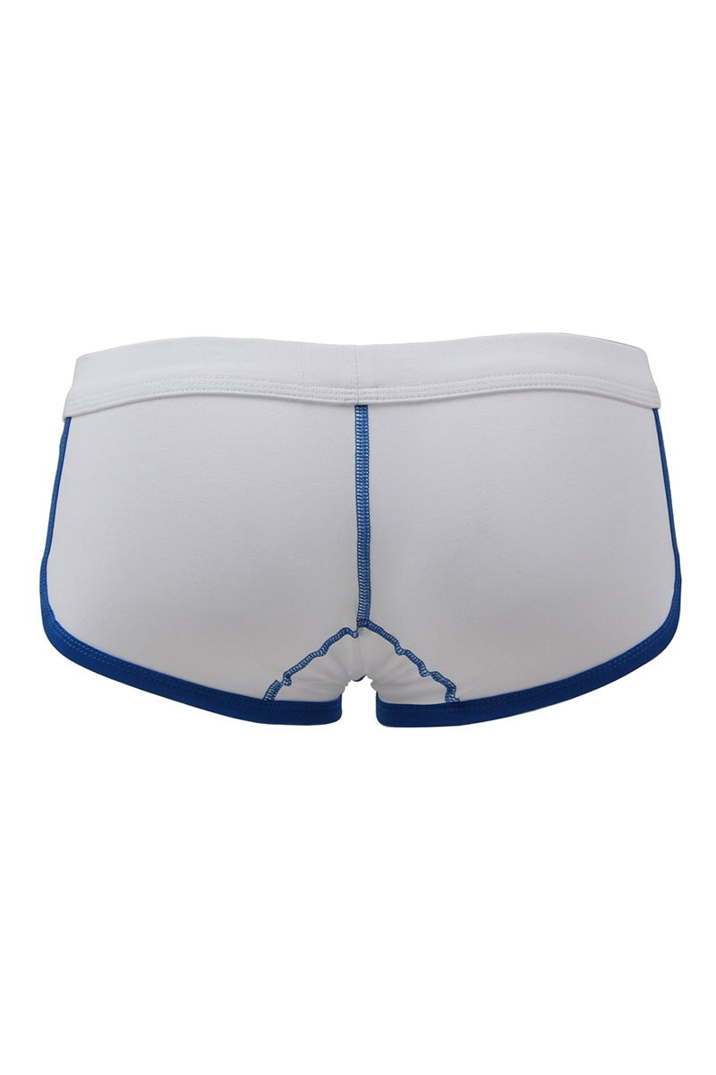 Mini boxer homme tissu épais blanc à liserés Paris Hollywood