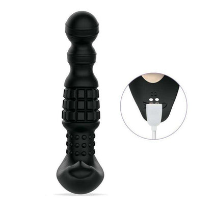 Masseur prostatique vibrant billes roulantes Pineapple Man – détail rangées de billes texturées au col silicone