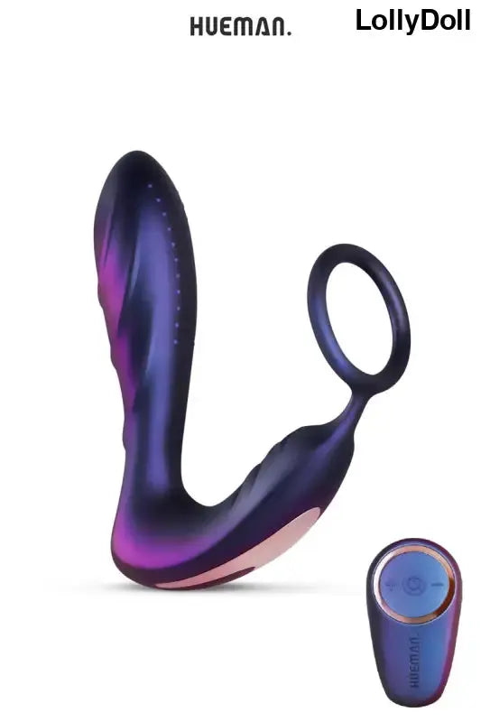 Stimulateur prostatique vibrant Plug vibrant et cockring combinés violet avec télécommande.