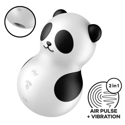 Vibromasseur Pocket Panda avec technologie de pulsation et vibration, design adorable pour le plaisir.