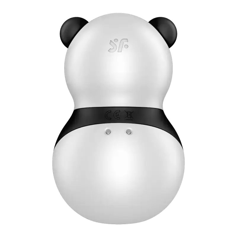 Vibromasseur Pocket Panda avec un design adorable et un dos noir, idéal pour le plaisir intime.