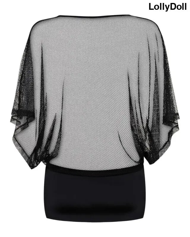 Robe sexy Punker en noir, mailles fines col rond mini et très sexy