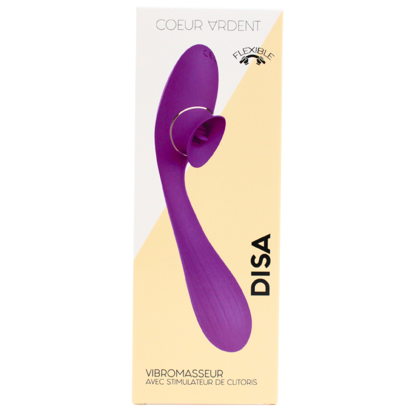 DISA Cœur Ardent violet 22 cm silicone flexible pochette satinée incluse