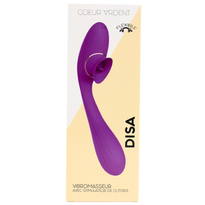 DISA Cœur Ardent violet 22 cm silicone flexible pochette satinée incluse