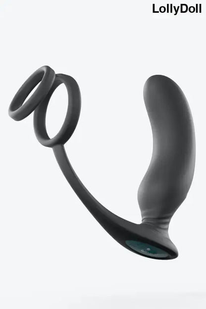 Jouet sexuel pour homme en silicone noir Stimulateur prostate et cockring combinés pour une jouissance extreme
