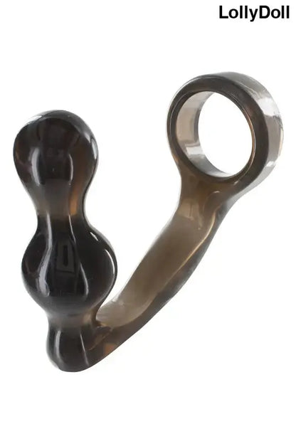 Plug anal en TPE gris avec anneau. Stimulateur de prostate et cockring sextoys pour homme