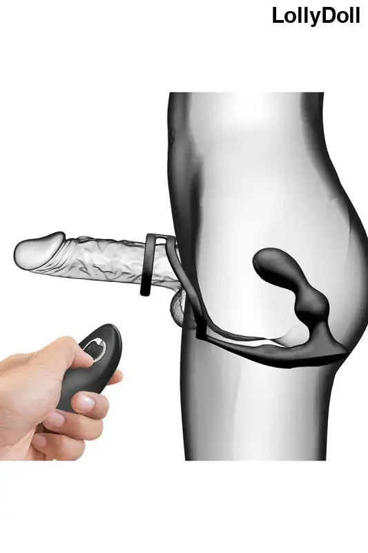 Stimulateur prostatique et cockring sextoys pour homme masculin avec télécommande.