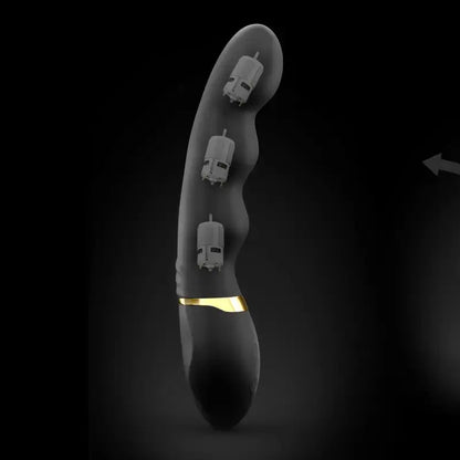 Vibromasseur Dorcel Too Much 2.0 en noir et or avec des moteurs excitants pour des sensations inoubliables.