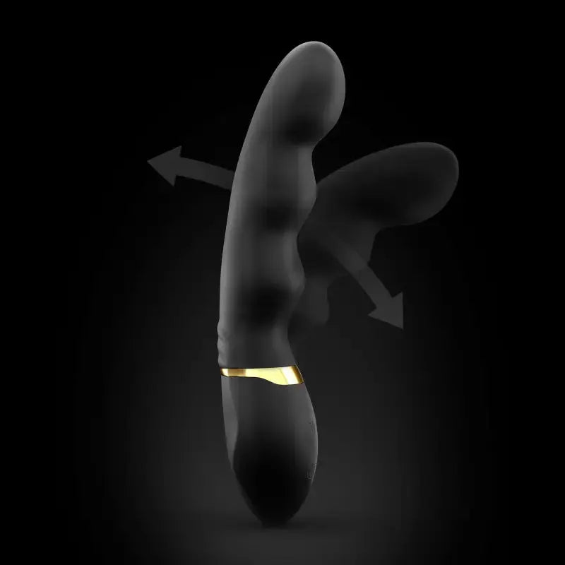 Vibromasseur Dorcel Too Much 2.0 - Noir et Or avec design flexible pour des sensations inoubliables.