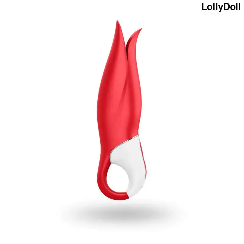 Vibromasseur Satisfyer Vibes Power Flower rouge avec un design inspiré des années 70.
