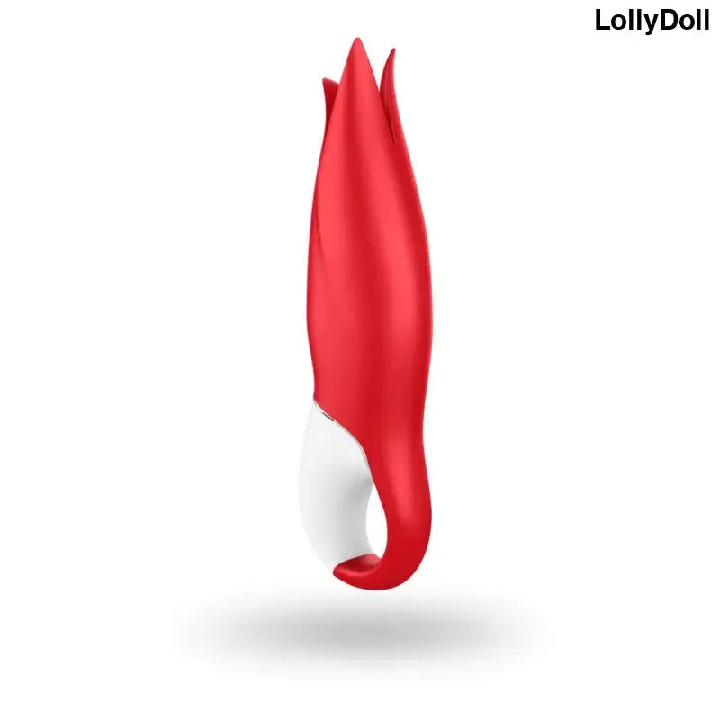 Vibromasseur Satisfyer Vibes Power Flower rouge au design inspiré des années 70, offrant des sensations uniques.