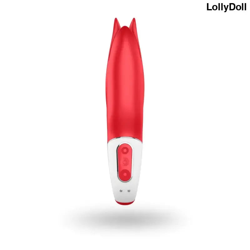 Vibromasseur Satisfyer Vibes Power Flower rouge avec design années 70 pour une expérience sensuelle.