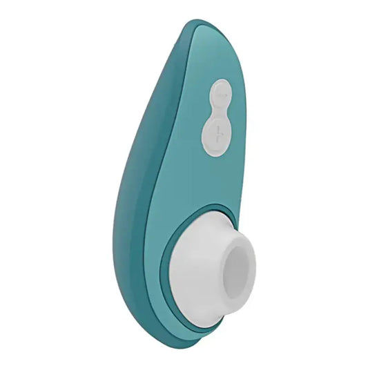 Stimulateur clitoridien Womanizer Liberty 2 bleu pétrole, design innovant pour des orgasmes multiples.